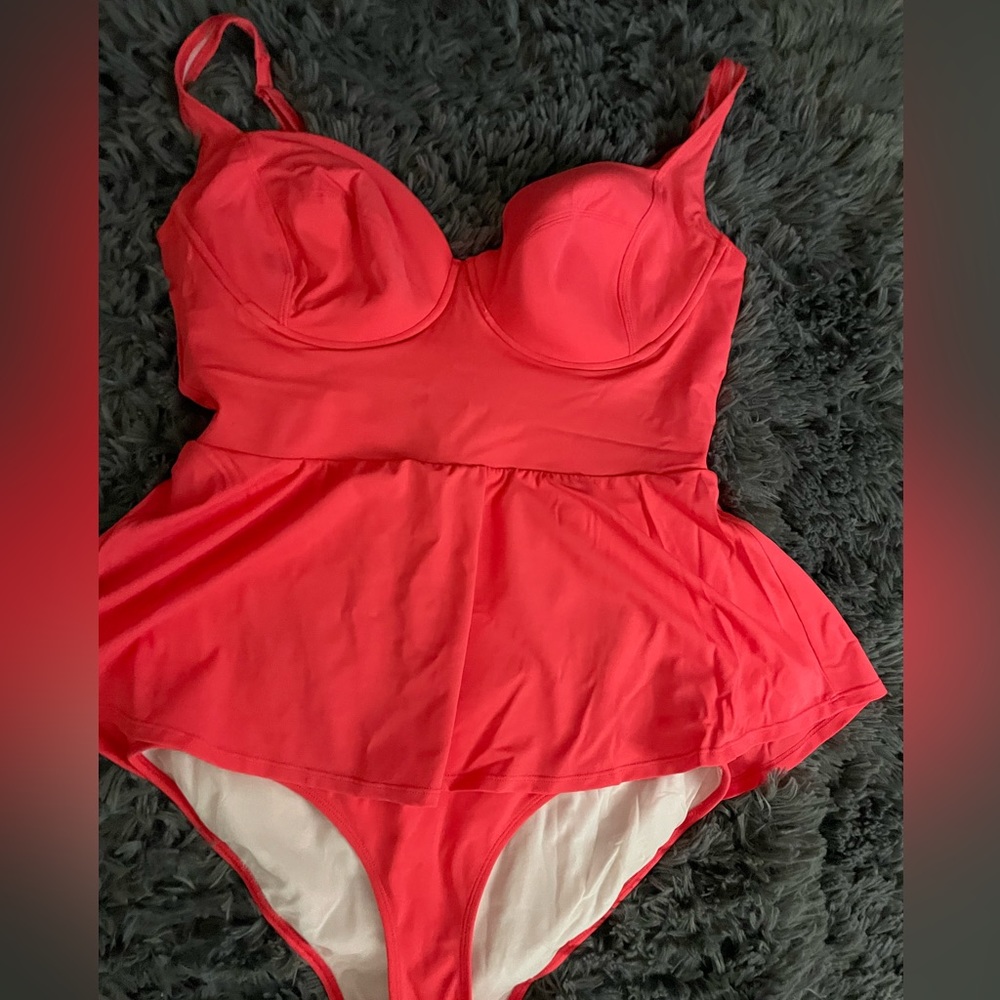 NWOT Torrid one piece coral swimsuit